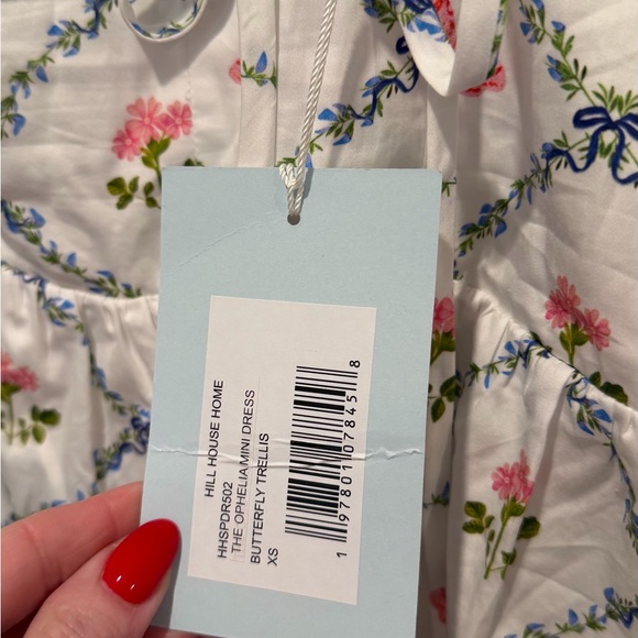 Hill House White Dress with Pink and Blue Floral Design - Picture 3 of 3